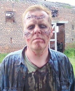 Dean Sills as a Zombie in The Eschatrilogy-Book of the Dead